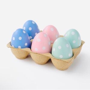 New in package! Target Bullseye Playground set of 6 Wooden Eggs w/ polka dots